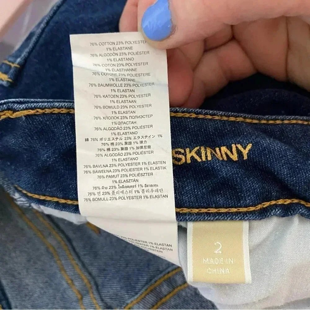 Michael Kors Skinny Jeans 2 Dark Wash Blue Slim Fit Mid Rise‎ Stretch Denim